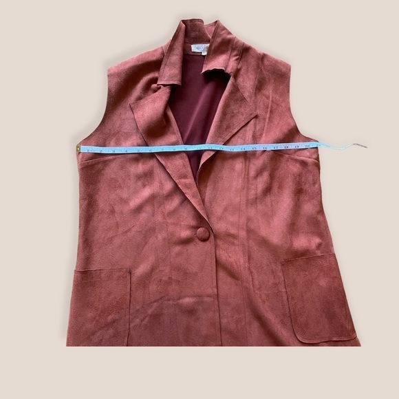 Solitaire Anthro Long Vest Size XL Burnt Orange Autumn - Picture 4 of 5